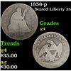 Image 1 : 1856-p Seated Liberty Quarter 25c Grades g, good