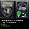 Image 1 : Proof 1994-P Pow Museum Modern Commem Dollar $1 Graded GEM++ Proof Deep Cameo By USCG