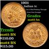 Image 1 : 1901 Indian Cent 1c Grades GEM Unc BN