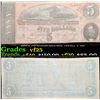 Image 1 : 1864 $5 Confederate Note, T-69 Grades vf+