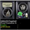 Image 1 : Proof 1994-S Capitol Modern Commem Dollar $1 Graded GEM++ Proof Deep Cameo By USCG