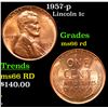 Image 1 : 1957-p Lincoln Cent 1c Grades GEM+ Unc RD