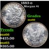 Image 1 : 1883-o Morgan Dollar $1 Grades GEM+ Unc