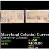 Image 1 : Maryland Colonial Currency April 10th, 1774 1/6 Dollar (1/6d) Fr-MD61 Printed By A.C. and F. Green G