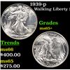 Image 1 : 1939-p Walking Liberty Half Dollar 50c Grades GEM+ Unc