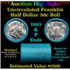 Image 1 : Bank Of America Uncirculated Franklin 50c Roll 1963 & P Ends