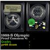 Image 1 : Proof 1988-S Olympic Modern Commem Dollar $1 Graded GEM++ Proof Deep Cameo By USCG