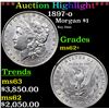 Image 1 : ***Auction Highlight*** 1897-o Morgan Dollar $1 Graded Select Unc By USCG (fc)