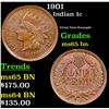 Image 1 : 1901 Indian Cent 1c Grades GEM Unc BN