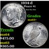 Image 1 : 1934-d Peace Dollar $1 Grades Select+ Unc