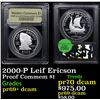 Image 1 : Proof 2000-P Leif Ericson Modern Commem Dollar $1 Graded GEM++ Proof Deep Cameo By USCG