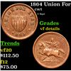 Image 1 : 1864 Union For Ever Civil War Token 1c Grades vf details