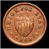 Image 2 : 1864 Union For Ever Civil War Token 1c Grades vf details