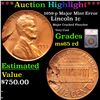 Image 1 : ***Auction Highlight*** 1959-p Lincoln Cent Major Mint Error 1c Graded ms65 rd By SEGS