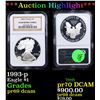 Image 1 : Proof ***Auction Highlight*** NGC 1993-p Silver Eagle Dollar $1 Graded pr69 dcam By NGC (fc)