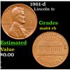 Image 1 : 1961-d Lincoln Cent 1c Grades Choice Unc RB