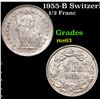 Image 1 : 1955-B Switzerland 1/2 Franc KM-23 Grades Select Unc