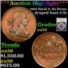 Image 1 : ***Auction Highlight*** 1806 Draped Bust Half Cent Small 6, No Stems 1/2c Graded Choice AU By USCG (