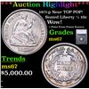 Image 1 : ***Auction Highlight*** 1871-p Seated Liberty Half Dime Near TOP POP! 1/2 10c Graded ms67 By SEGS