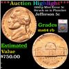 Image 1 : ***Auction Highlight*** 1980-p Jefferson Nickel Mint Error 5c Struck on 1c Planchet 5c Grades Choice