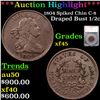Image 1 : ***Auction Highlight*** 1804 Spiked Chin Draped Bust Half Cent C-8 1/2c Graded xf45 By SEGS (fc)