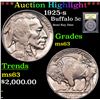 Image 1 : ***Auction Highlight*** 1925-s Buffalo Nickel 5c Graded Select Unc By USCG