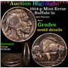 Image 1 : ***Auction Highlight*** 1914-p Buffalo Nickel Mint Error 5c Grades Unc Details (fc)