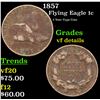 1857 Flying Eagle Cent 1c Grades vf details
