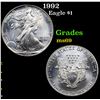 1992 Silver Eagle Dollar $1 Grades ms69