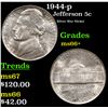 1944-p Jefferson Nickel 5c Grades GEM++ Unc