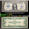 1923 $1 Large Size Blue Seal Silver Certificate, Signatures of Woods & White FR-238 Grades vf++