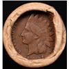 Image 3 : Mixed small cents 1c orig shotgun roll, 1918-d Wheat Cent, 1891 Indian Cent other end, brinks Wrappe