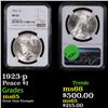NGC 1923-p Peace Dollar $1 Graded ms65 By NGC