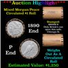 ***Auction Highlight*** Brinks Shotgun Mixed Morgan/Peace Circ silver dollar roll, 20 coin 1890 & 'P