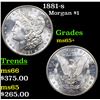 Image 1 : 1881-s Morgan Dollar $1 Grades GEM+ Unc
