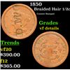 1850 Braided Hair Half Cent 1/2c Grades vf details