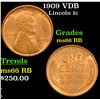 Image 1 : 1909 VDB Lincoln Cent 1c Grades GEM+ Unc RB