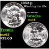 Image 1 : 1952-p Washington Quarter 25c Grades Choice+ Unc