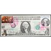 Image 2 : 1974 $1 Federal Reserve Note 1st Day of Issue, with Stamp Grades Gem CU