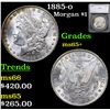 1885-o Morgan Dollar $1 Graded ms65+ By SEGS