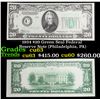 1934 $20 Green Seal Federal Reserve Note (Philadelphia, PA) Grades Select CU