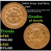 (1863) Army And Navy Civil War Token 1c Grades xf details