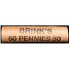 Image 4 : Mixed small cents 1c orig shotgun roll, 1919-d Wheat Cent, 1891 Indian Cent other end, brinks Wrappe