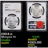 Image 1 : NGC 1904-o Morgan Dollar $1 Graded ms64 By NGC