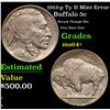 Image 1 : 1913-p Ty II Buffalo Nickel Mint Error 5c Grades Choice+ Unc
