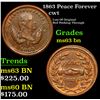 Image 1 : 1863 Peace Forever Civil War Token 1c Grades Select Unc BN