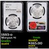 Image 1 : NGC 1885-o Morgan Dollar $1 Graded ms64 By NGC