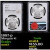 Image 1 : NGC 1887-p Morgan Dollar $1 Graded ms63 By NGC
