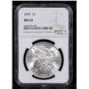 Image 2 : NGC 1887-p Morgan Dollar $1 Graded ms63 By NGC