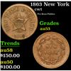 1863 New York Civil War Token 1c Grades Select AU